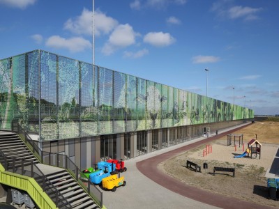 Vliesgevel sportcomplex ongeisoleerd zelfdragend 1