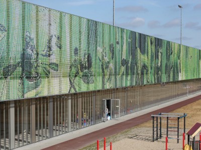 Vliesgevel sportcomplex ongeisoleerd zelfdragend 7