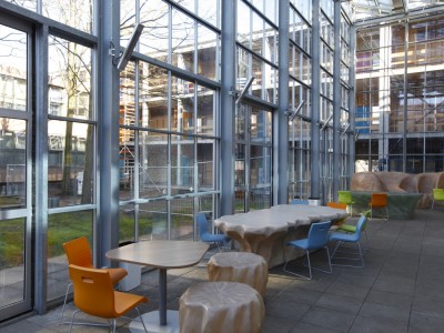 Glasoverkapping atrium school in kassenbouw systeem 5