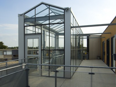 Transparante glaskap winkelcentrum glazen galerijgevels liftgevels 5